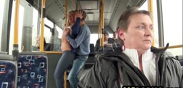  Blondie fucked on public bus Lindsey Olsen 1